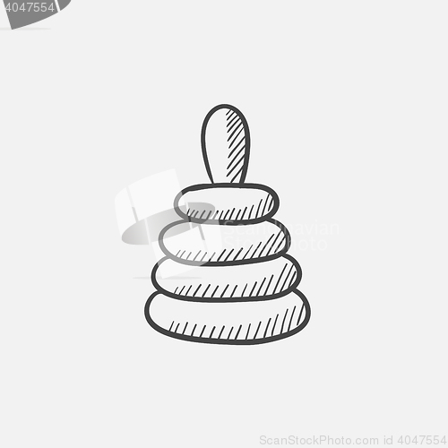 Image of Pyramid toy sketch icon.