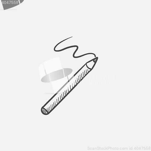 Image of Cosmetic pencil and stroke sketch icon.