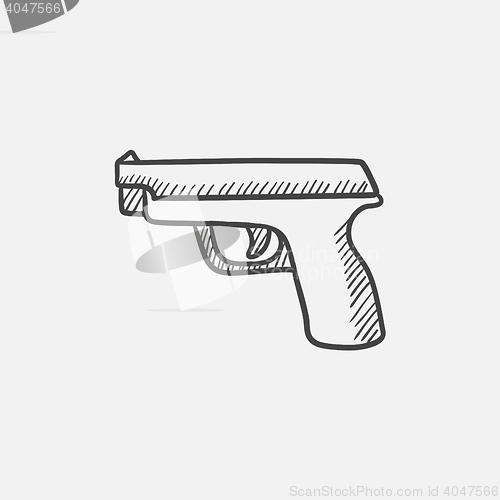 Image of Handgun sketch icon.