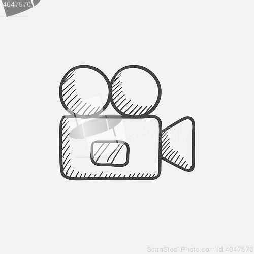 Image of Video camera sketch icon.