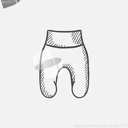 Image of Baby romper sketch icon.