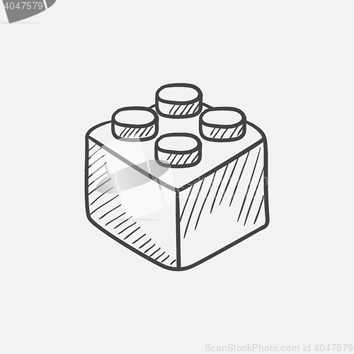 Image of Building block sketch icon.
