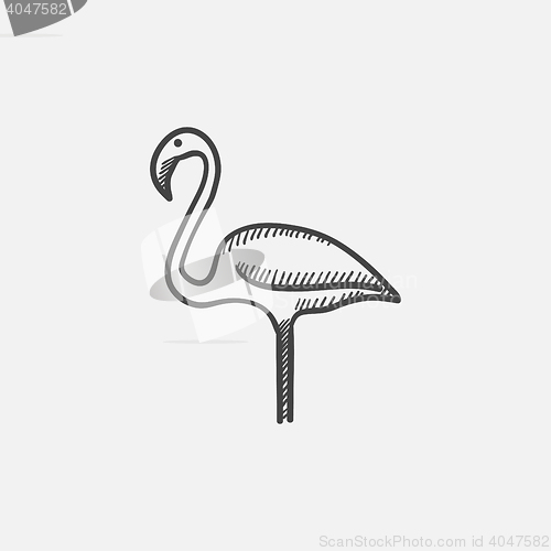 Image of Flamingo sketch icon.