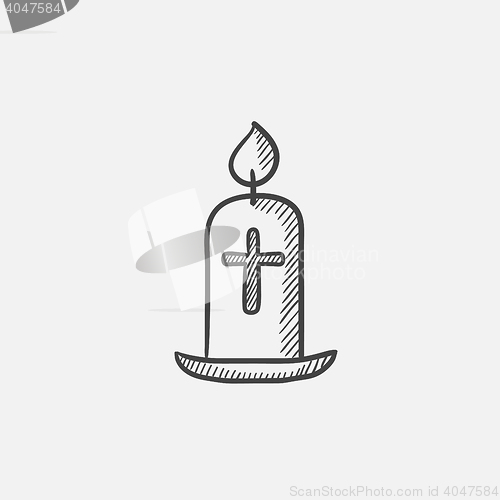 Image of Easter candle sketch icon.