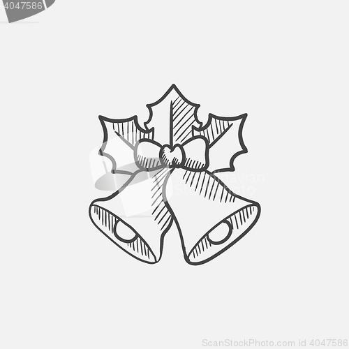 Image of Christmas bells  sketch icon.