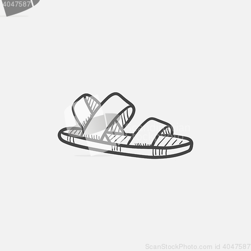 Image of Sandal sketch icon.