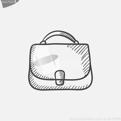 Image of Female handbag sketch icon.