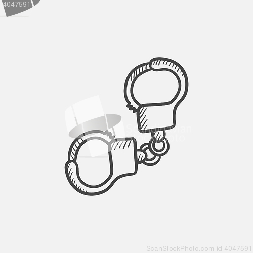 Image of Handcuffs sketch icon.