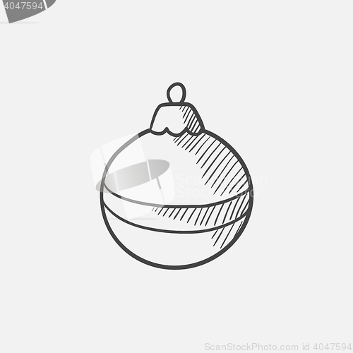 Image of Christmas-tree decoration sketch icon.