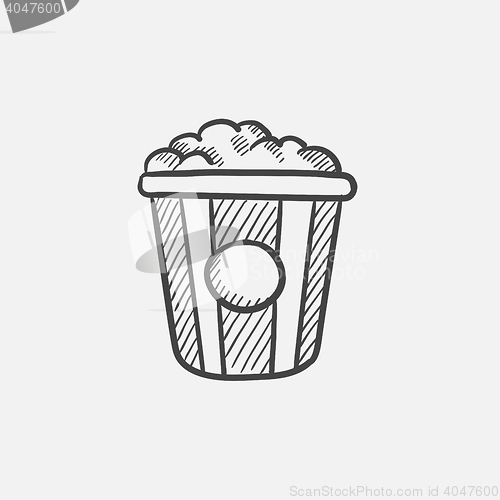 Image of Popcorn sketch icon.