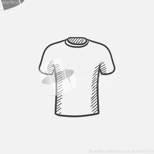 Image of Male t-shirt sketch icon.