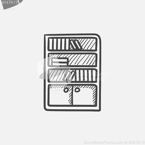 Image of Bookcase sketch icon.