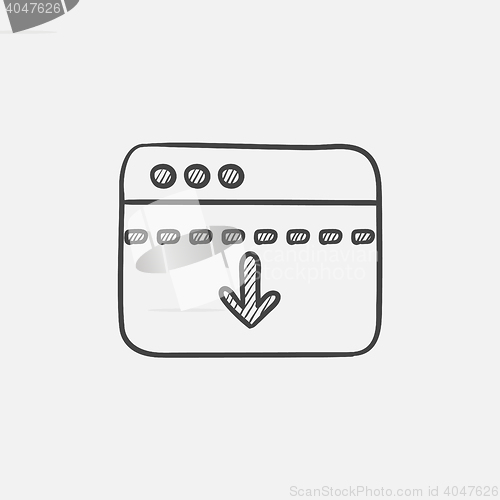 Image of Browser window with arrow down sketch icon.