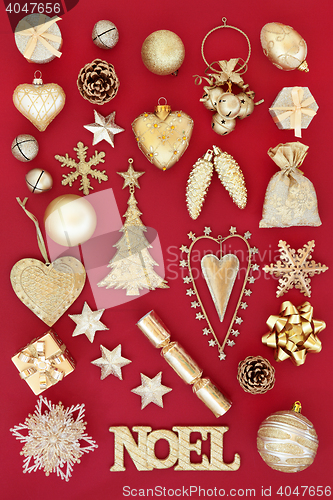 Image of Gold Noel Christmas Decorations