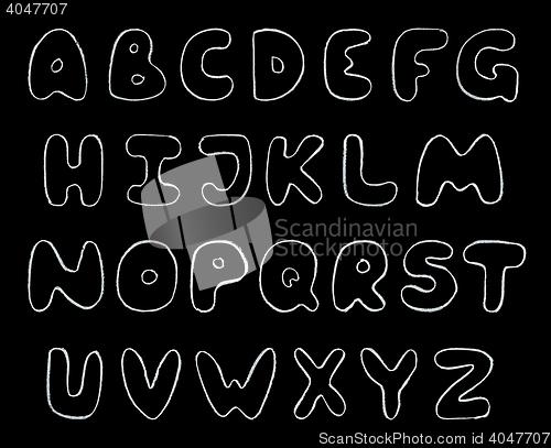 Image of Comic chalk alphabet.