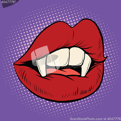 Image of Sexy Halloween vampire mouth female