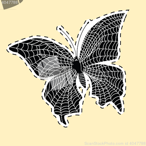 Image of Dark butterfly web label sticker