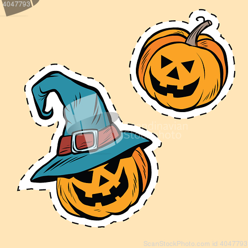 Image of Set of stickers Halloween evil pumpkin