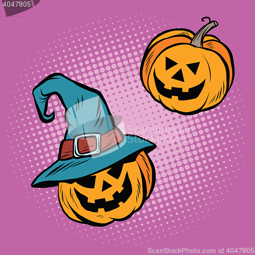 Image of Evil Halloween pumpkin hat pilgrim