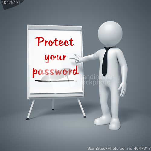 Image of business man presenting Protect your password