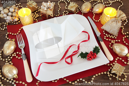 Image of Beautiful Christmas Table Setting