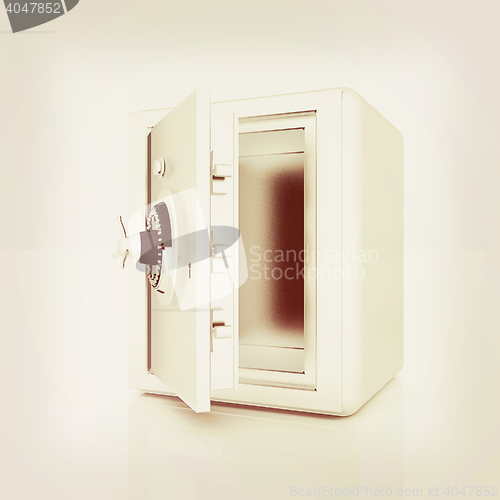 Image of Security metal safe with empty space inside . 3D illustration. V