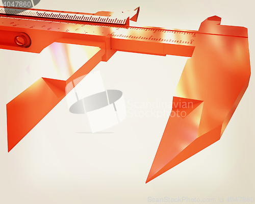 Image of Vernier caliper . 3D illustration. Vintage style.