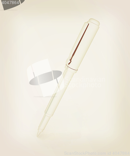 Image of Metall corporate pen design . 3D illustration. Vintage style.