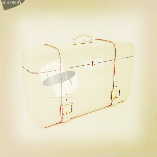 Image of traveler\'s suitcase . 3D illustration. Vintage style.