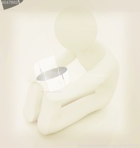 Image of 3d man isolated on white. Series: morning exercises - flexibilit
