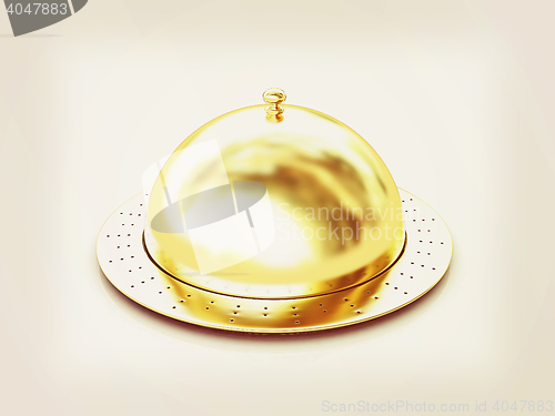 Image of Restaurant cloche isolated on white background . 3D illustration