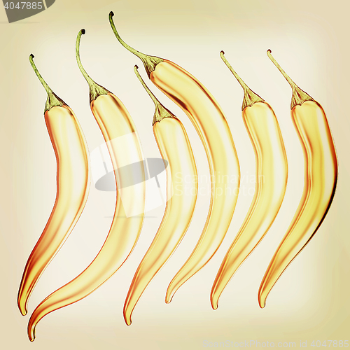 Image of Hot chilli pepper icons set isolated on white background. Unique