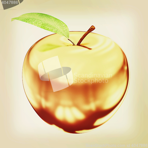 Image of Gold apple isolated on white background. Series: Golden apple un