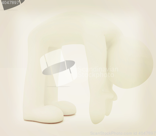 Image of 3d man isolated on white. Series: morning exercises - flexibilit