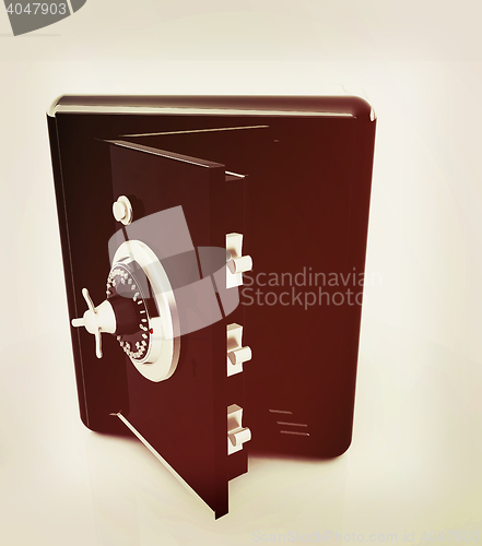 Image of Security metal safe with empty space inside . 3D illustration. V