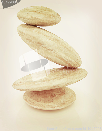 Image of Glossy spa stones. 3d icon . 3D illustration. Vintage style.