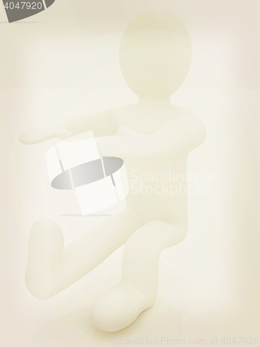 Image of 3d man isolated on white. Series: morning exercises - hands with