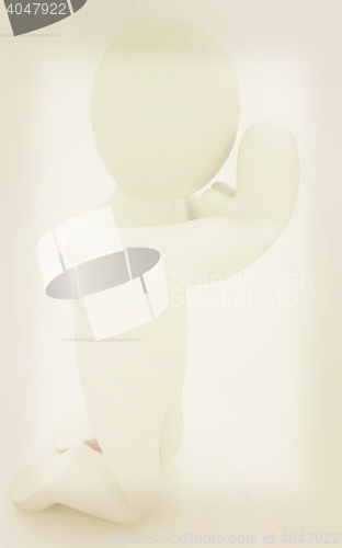 Image of 3d mans on his knees. Christian prayer concept. 3D illustration.