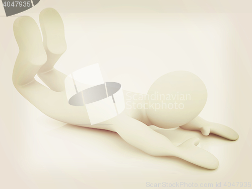 Image of 3d man isolated on white. Series: morning exercises - flexibilit