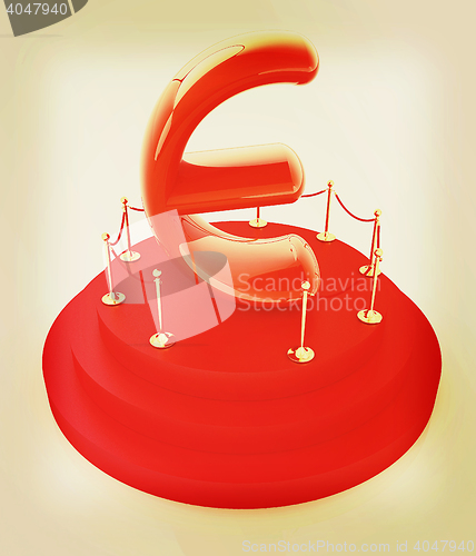 Image of Euro sign on podium. 3D icon on white background . 3D illustrati