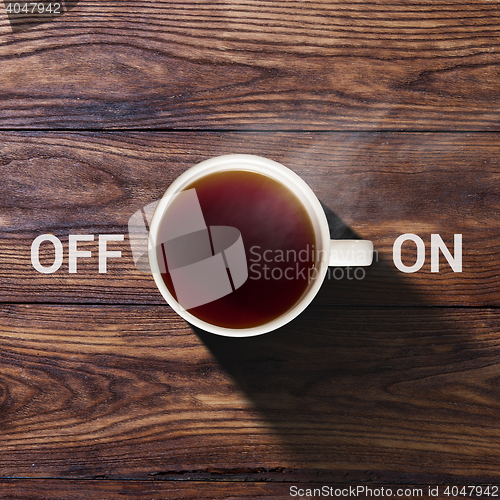 Image of Cup of coffee concept  on and off