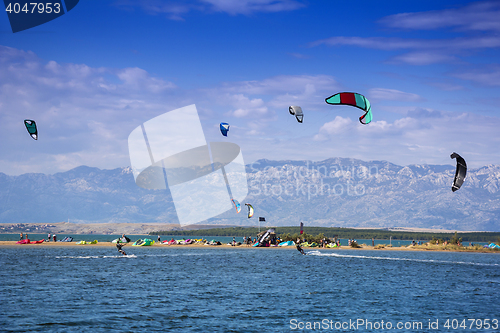Image of Kiteboarding Kitesurfing Extreme Sport