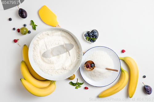 Image of ingredients for the banana cake