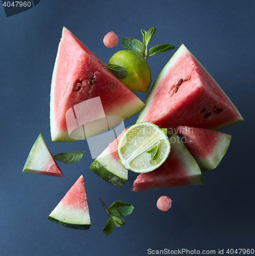 Image of fresh fruits isolated on black