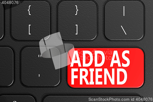 Image of Add as friend on black keyboard