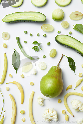 Image of Composition with fresh vegetables and fruits