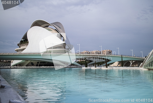 Image of huge buildings in City of Art and Science Museum.