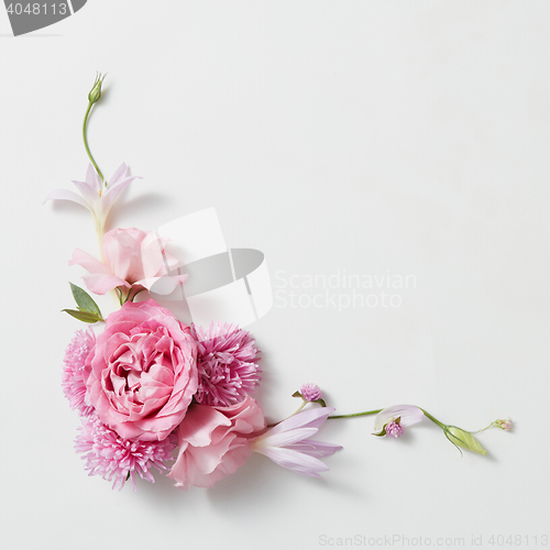 Image of flowers frame in white background