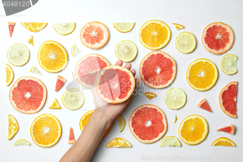 Image of Mix fresh sliced orange, lemon and grapefruit