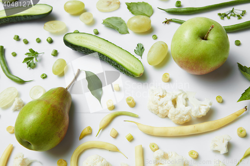 Image of fresh green vegetables and fruits